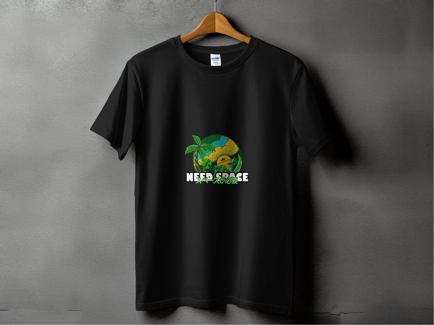 Need Space with Lazy Alien Japanese Text Graphic T-Shirt - Design & Vybe