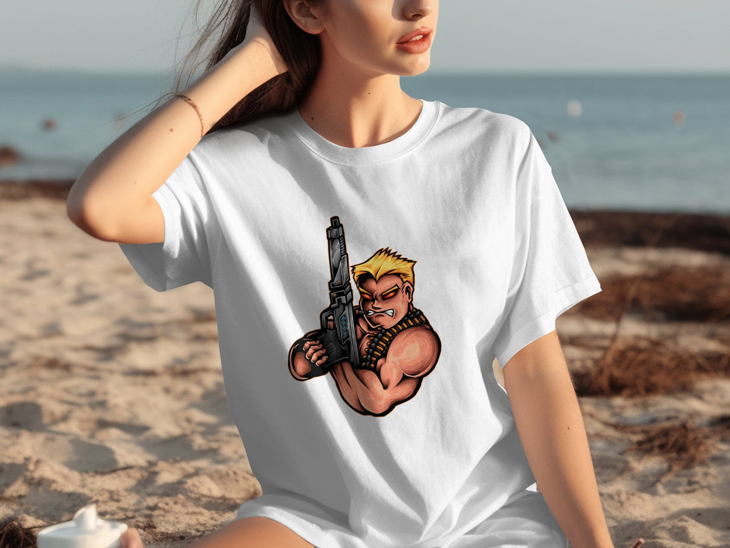 Strong Arm Cartoon Character T-shirt Graphic Design product
