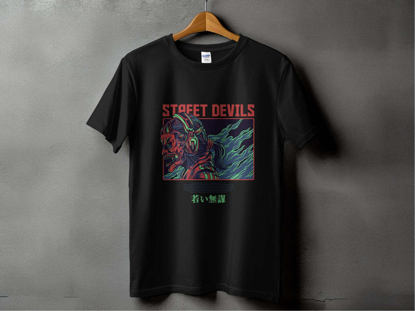 Street Devils Design Graphic Headphone Devil Art T-Shirt - Design & Vybe