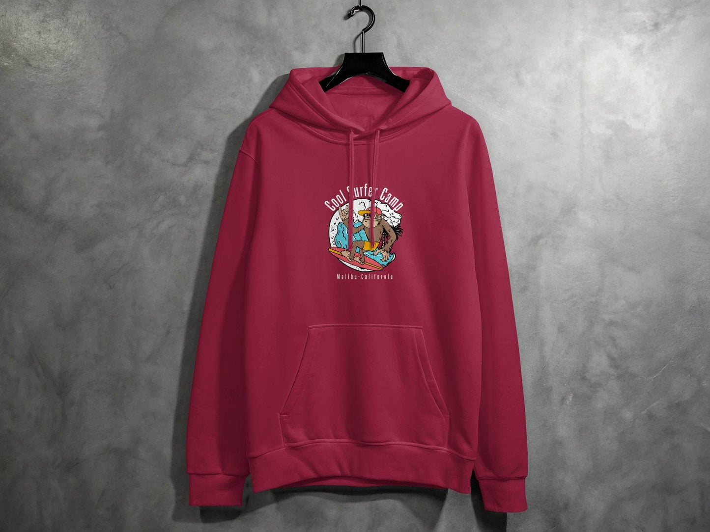 Cool Surfing Monkey Graphic Print Casual Hoodie - Design & Vybe