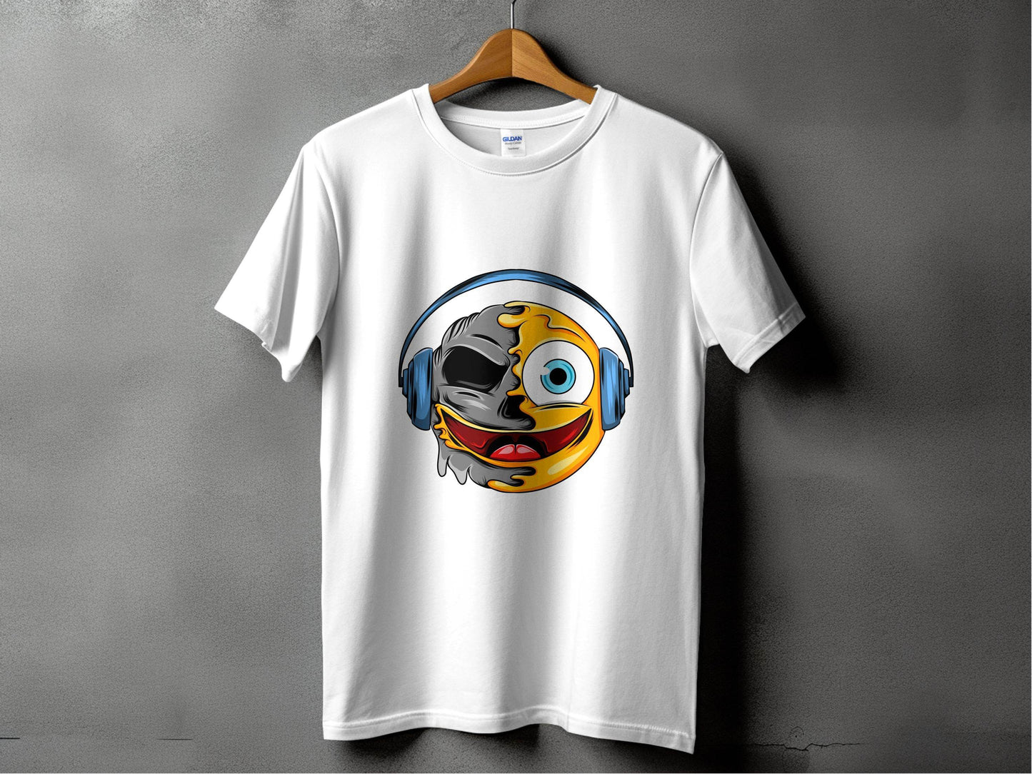 Bold Expression Headphones Smiley Graphic T-Shirt - Design & Vybe