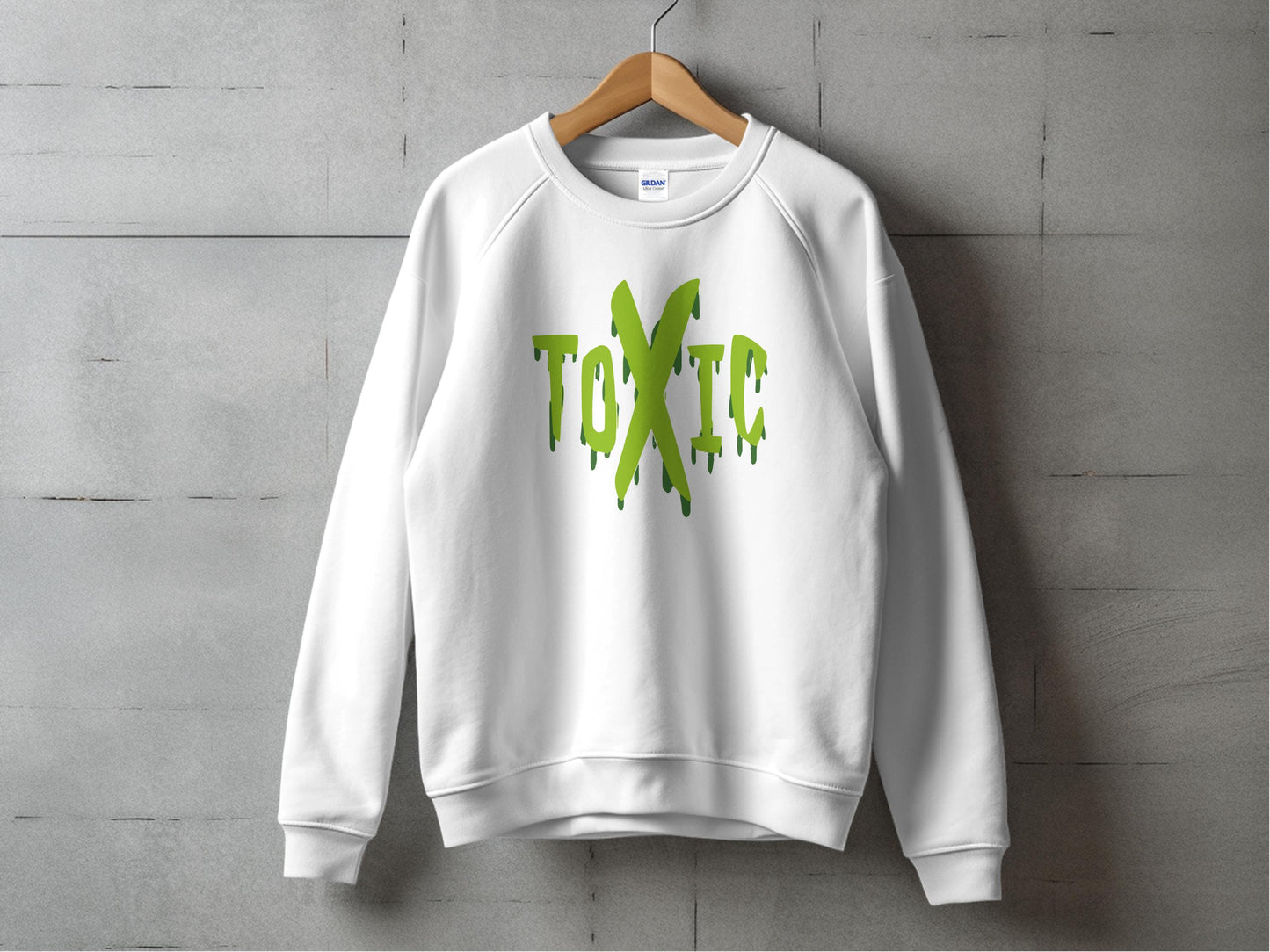 Modern White Sweatshirt with Toxic Lettering design product