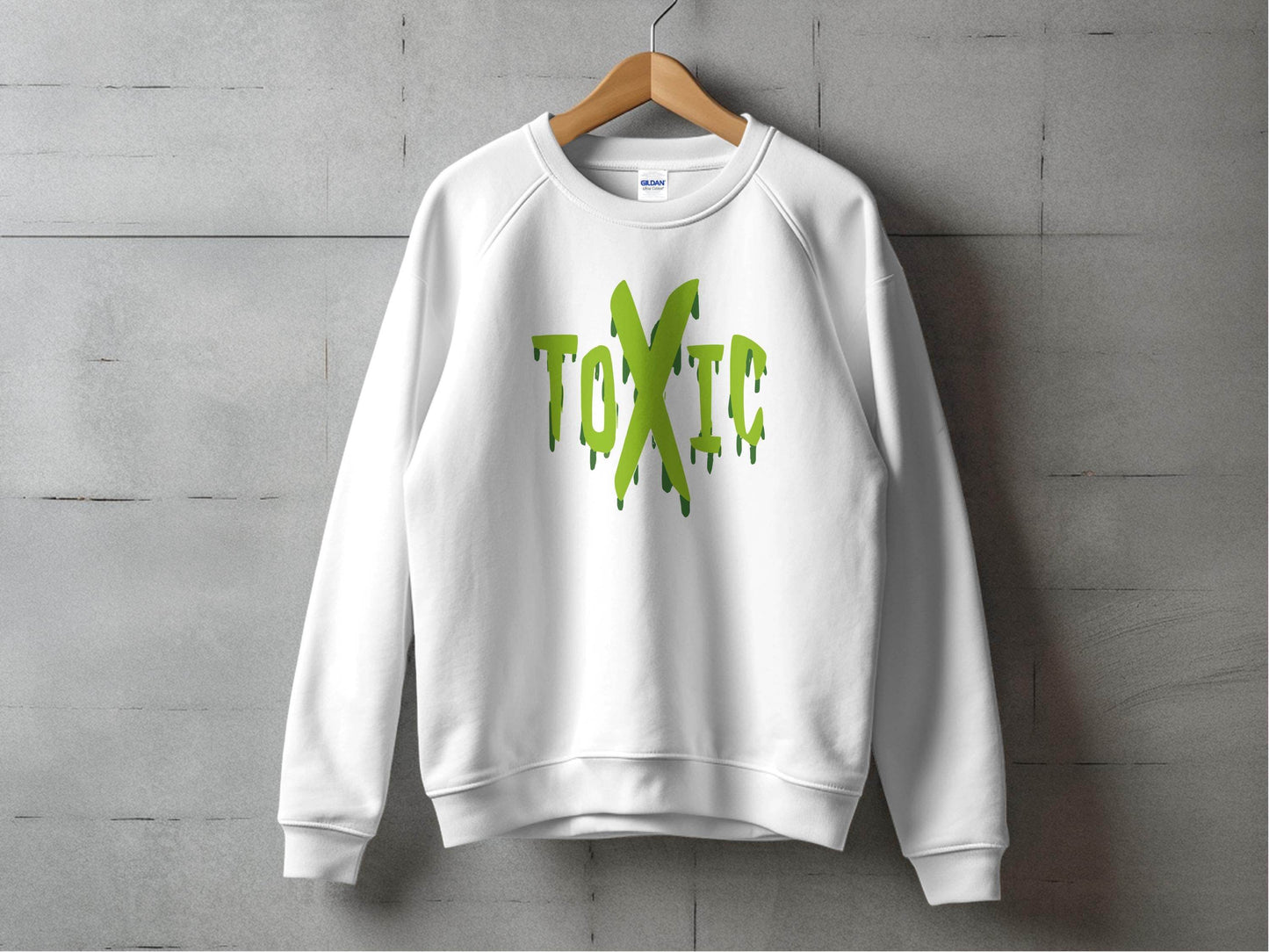 Unique Graphic Toxic Green Dripping Graffiti Text Design Sweater - Design & Vybe