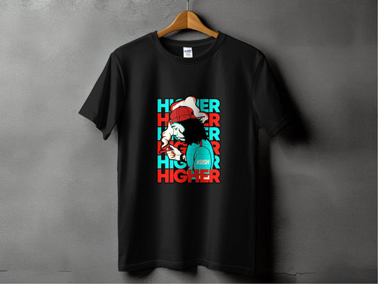 Higher Kush Guy Graphic Novelty Illustration Design T-Shirt - Design & Vybe
