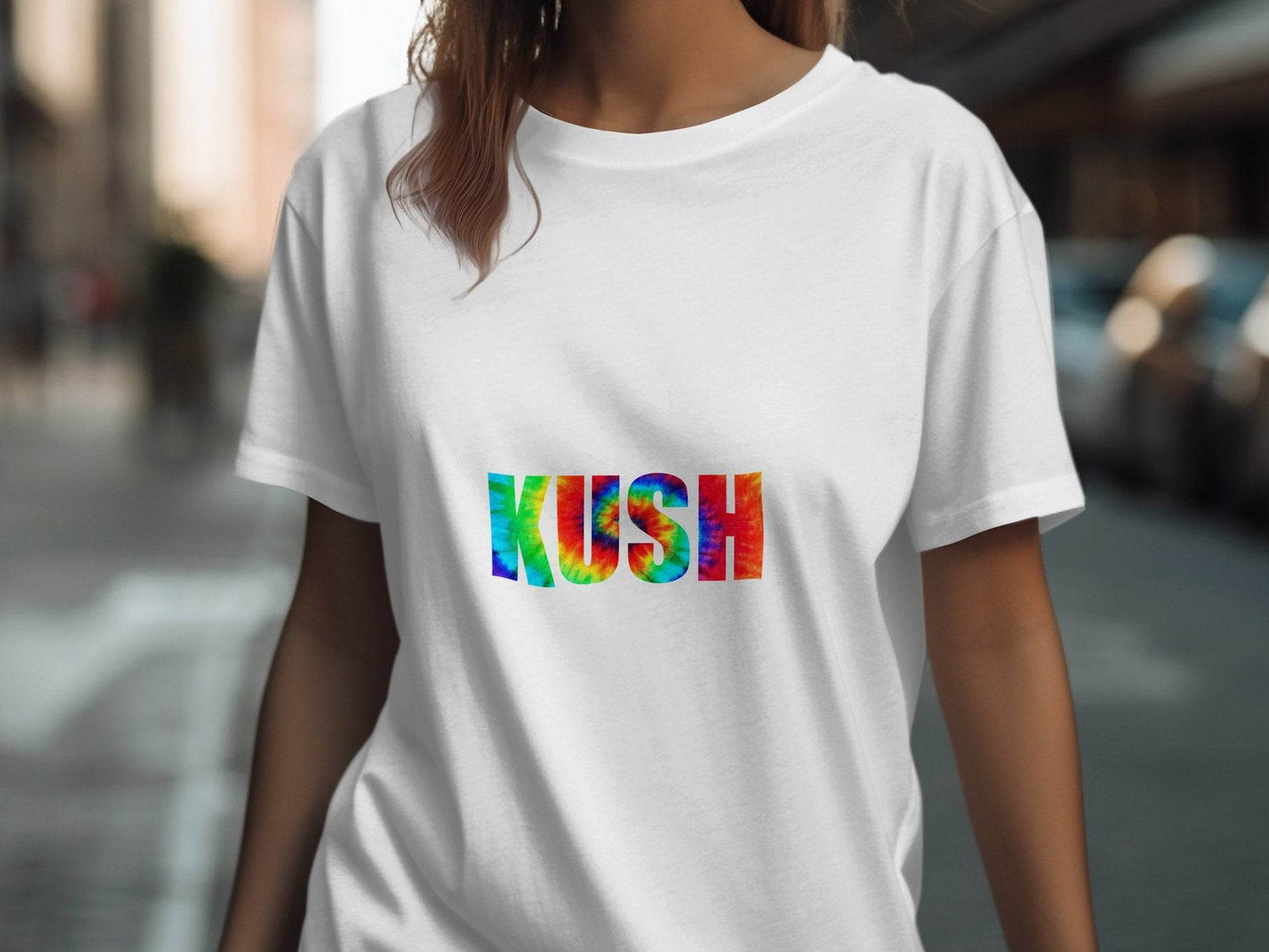 Kush Tie Dye Text Stylish Graphics T-Shirt - Design & Vybe