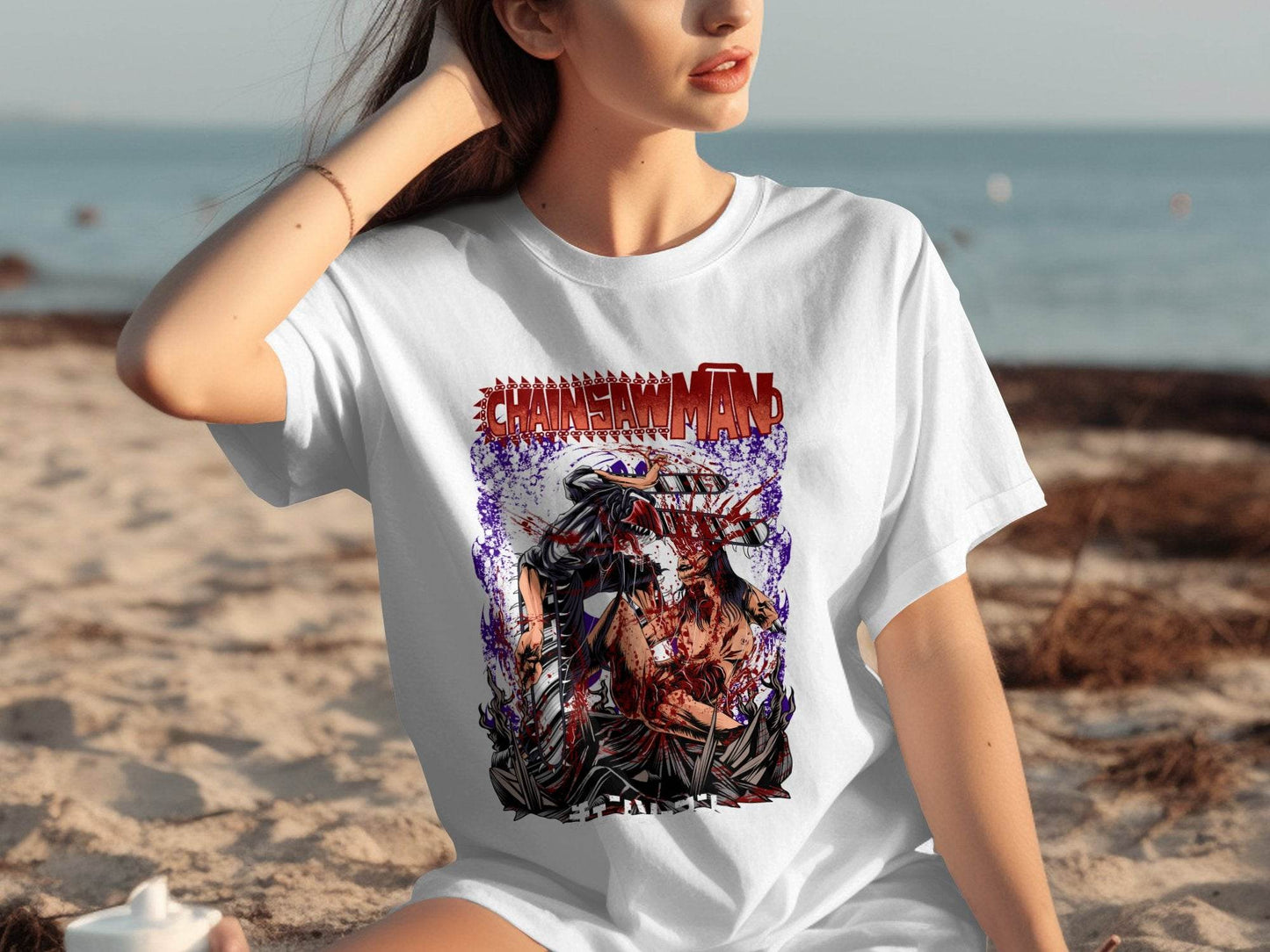 Chainsaw Man Intense Battle Graphic Anime Inspired T-Shirt - Design & Vybe