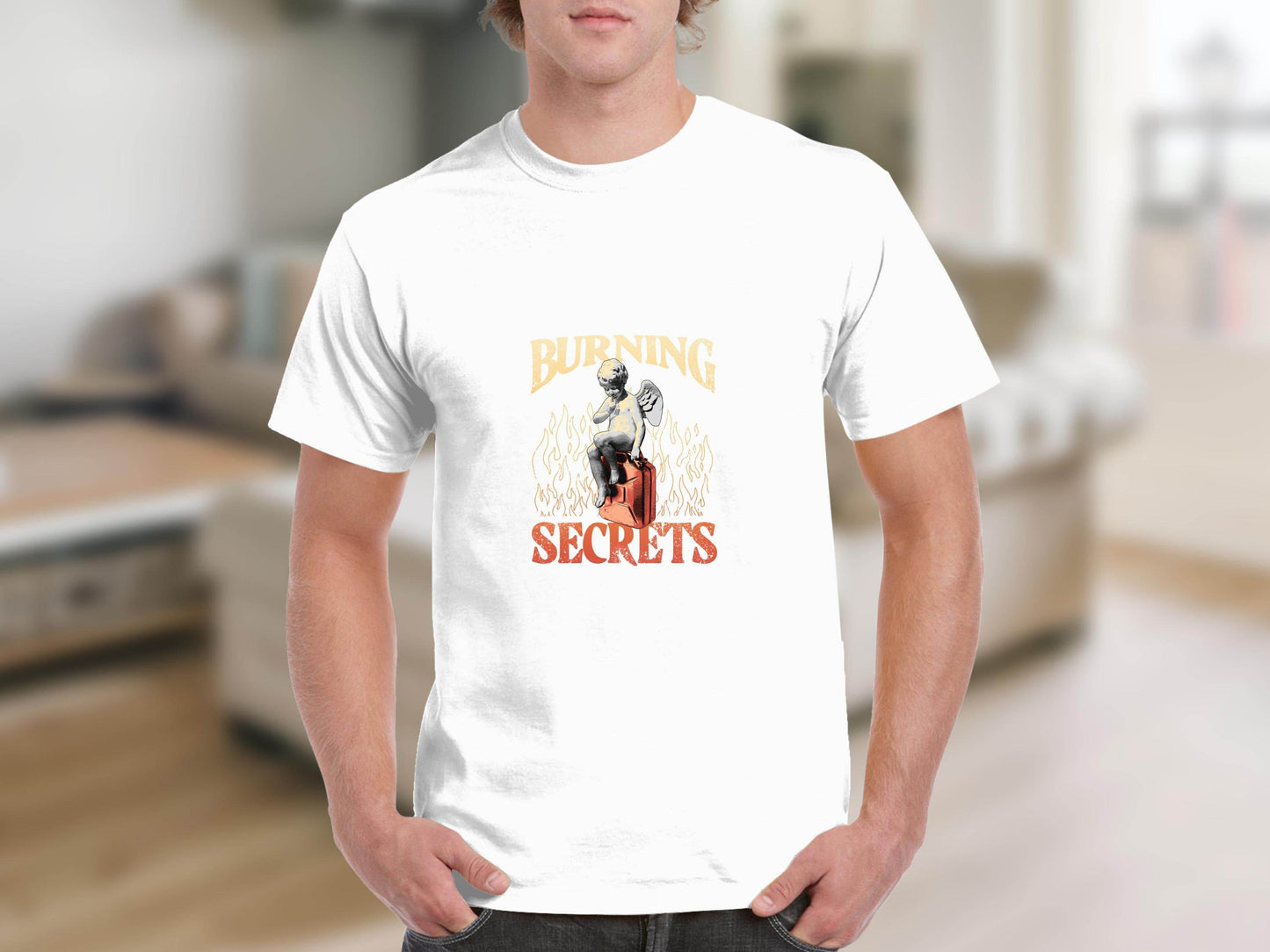 Burning Secrets Angel Graphic Novelty Design Cool T-Shirt - Design & Vybe