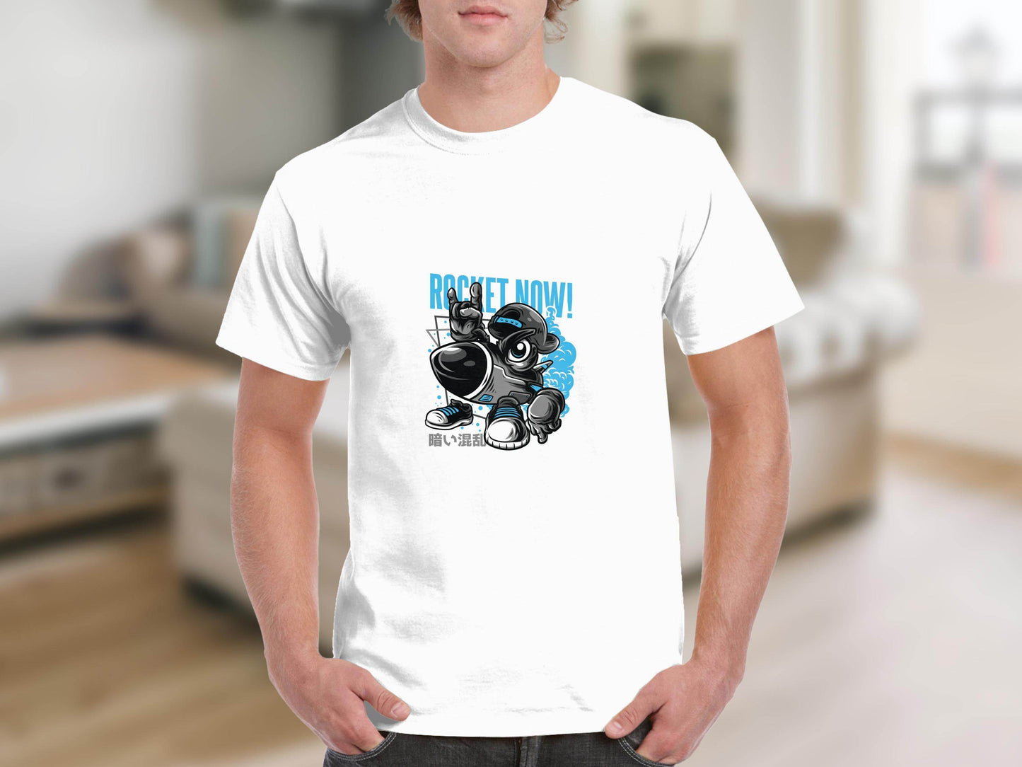 Rocket Now Cartoon Character Cool Design Art T-Shirt - Design & Vybe