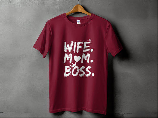Wife Mom Boss Superwoman Design For Queens T-Shirt - Design & Vybe
