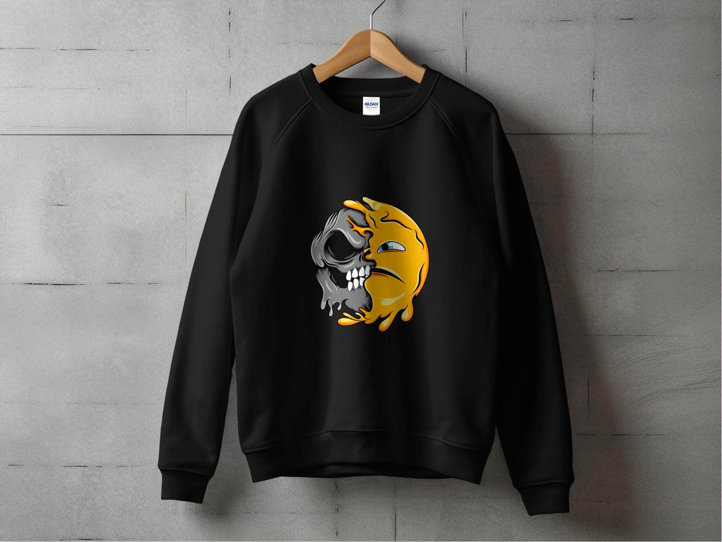 Half Skull Half Sun Design Graphic Art Cool Print Sweater - Design & Vybe