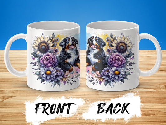 Floral Dog Art Mug Perfect Gift Beverage Container product