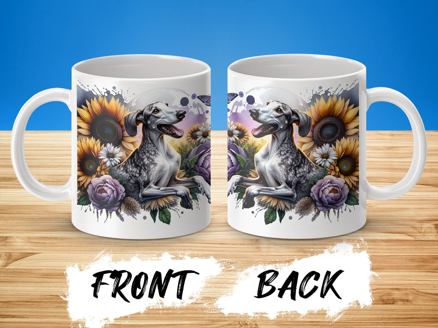 Vibrant Dog and Sunflowers Design Mug product type