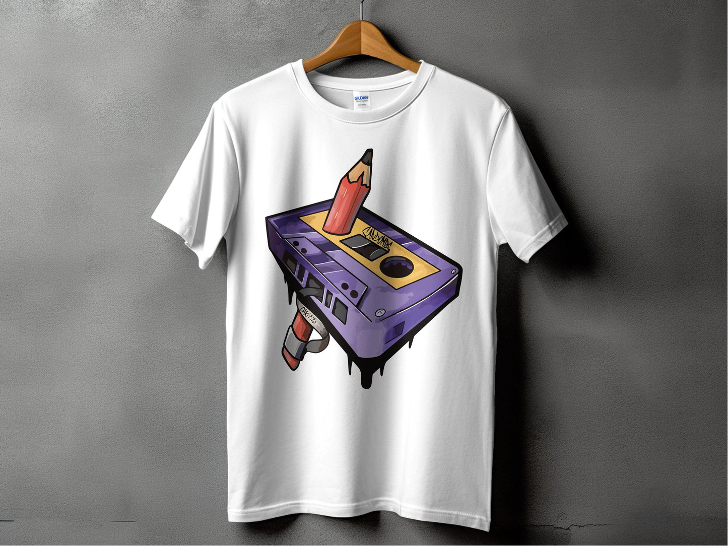 Vintage Retro Cassette Pencil Drawing T-Shirt product