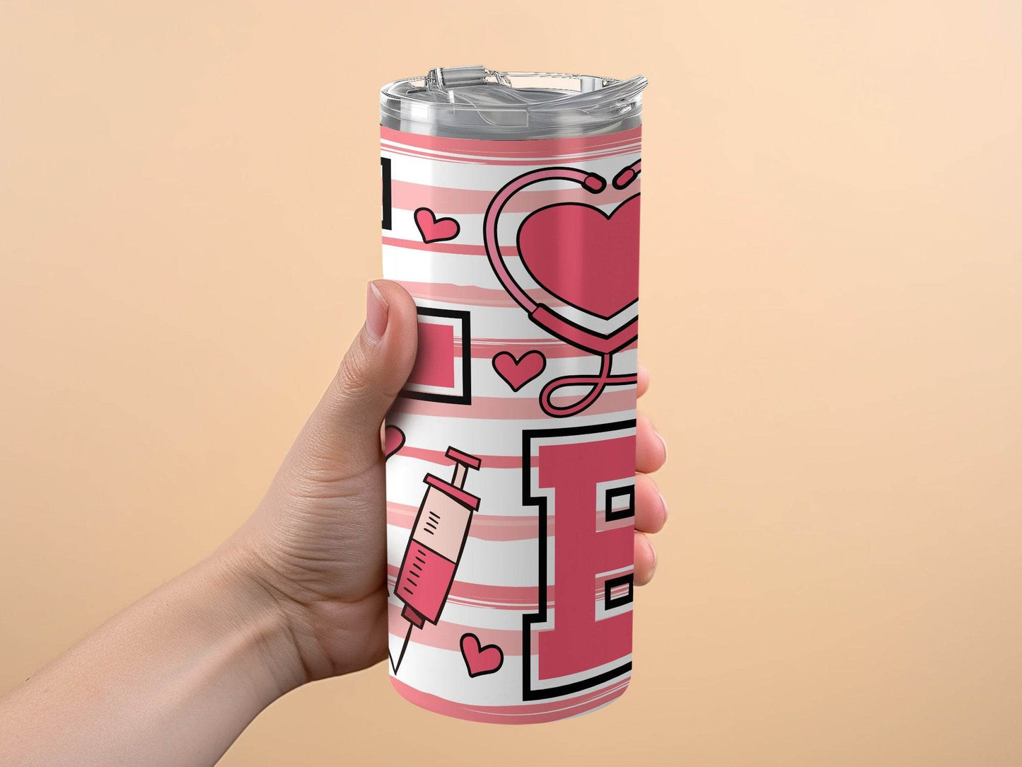 Love With Stethoscope Syringe And Heart Nurse Doctor Tumbler - Design & Vybe