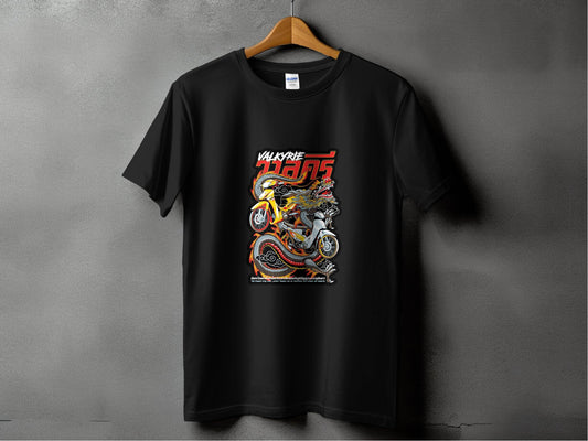 Valkyrie Dragon Motorcycle Graphic Illustration T-Shirt - Design & Vybe