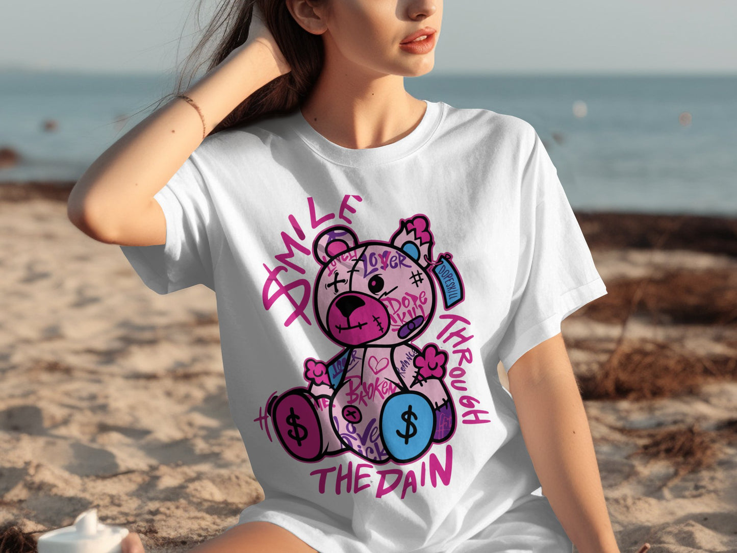 Smile Through The Pain Bear Graphic Shirt product