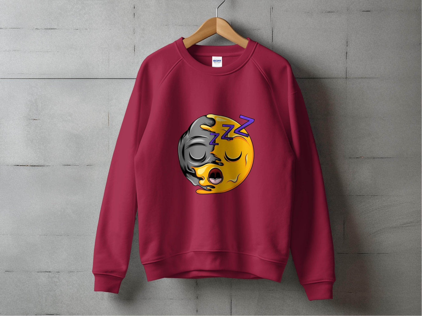 Tired Cartoon Character with Snoozing ZZZ Symbols Sweater - Design & Vybe