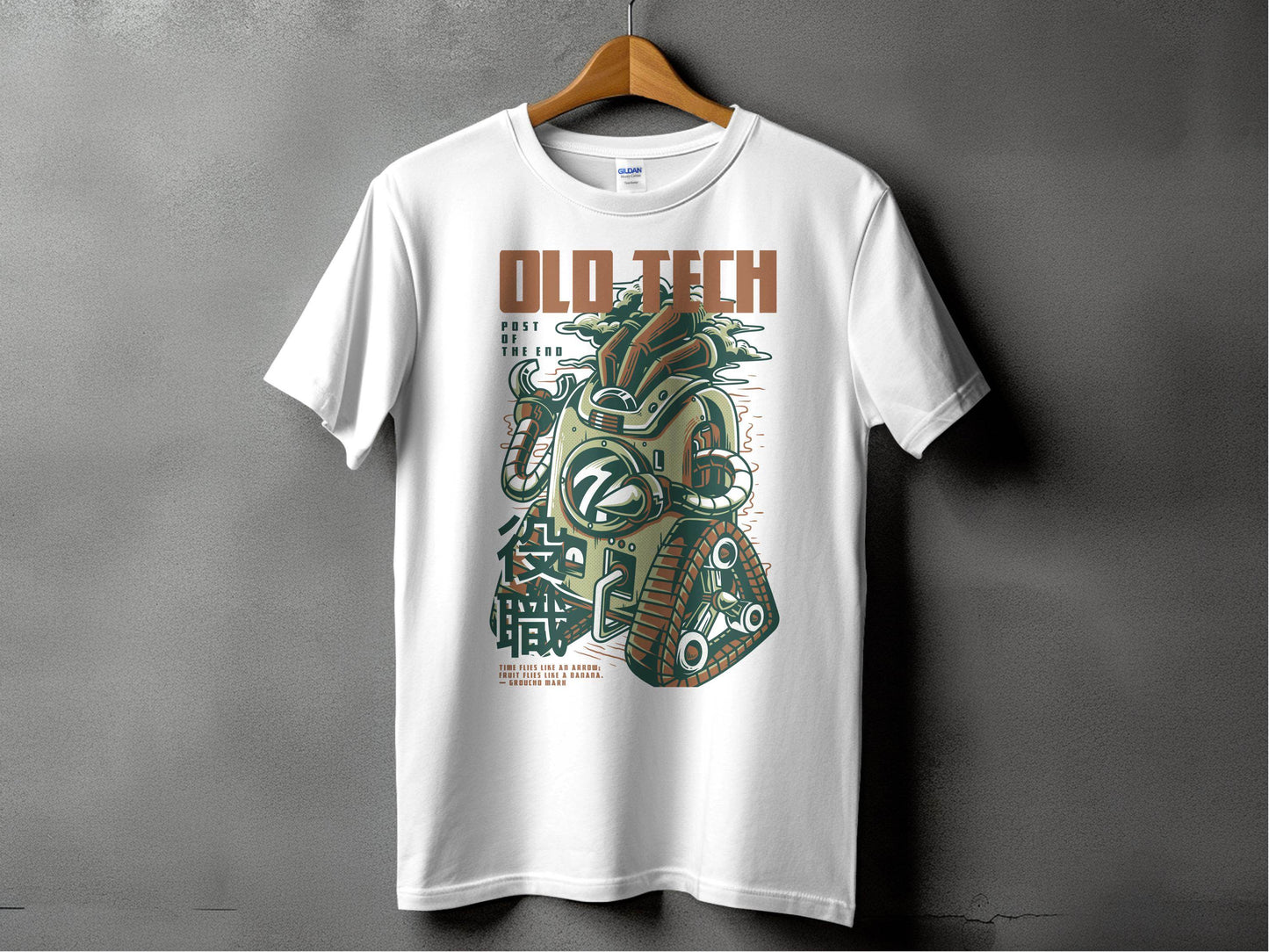 Old Tech Post End Cool Robot Design Graphic T-Shirt - Design & Vybe