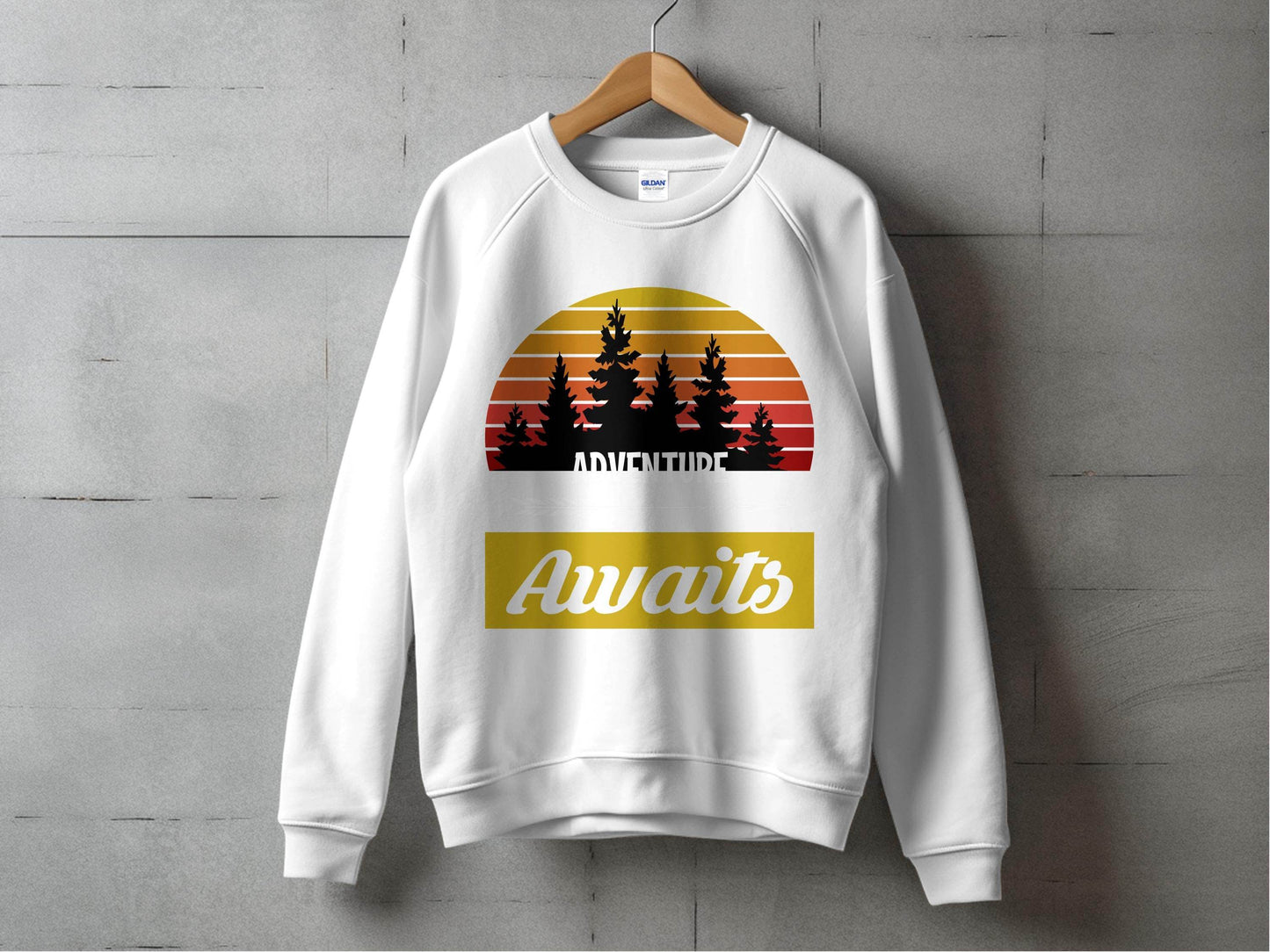 Adventure Awaits Graphic Sunset Design Sweater - Design & Vybe