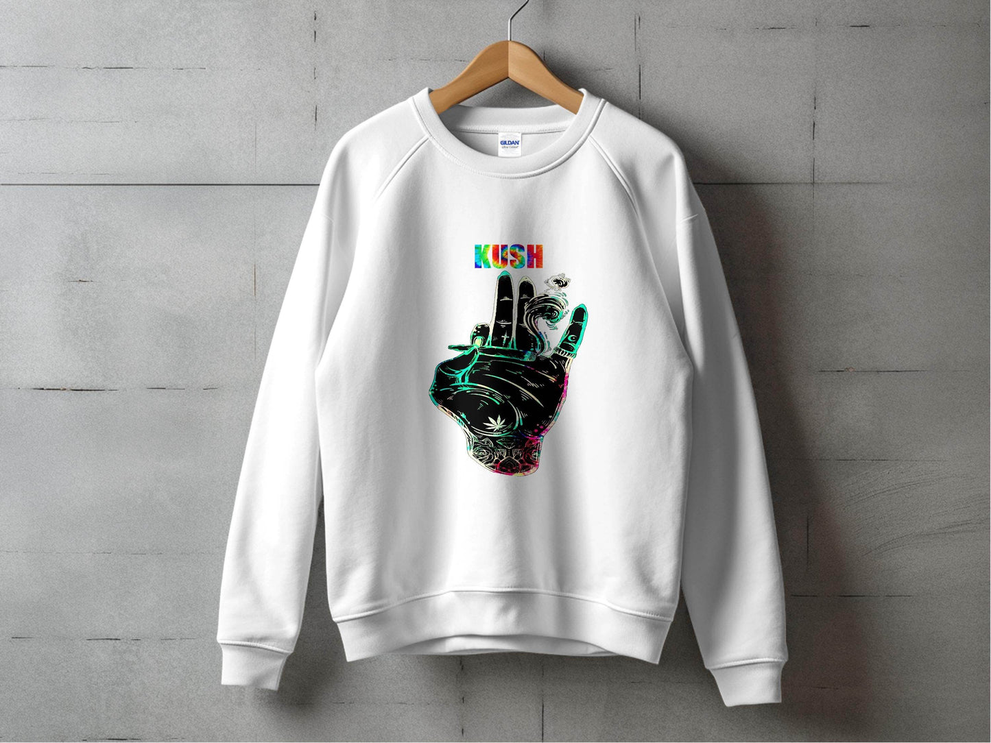 Kush Hand Artwork Style Graphic Design Unisex Sweater - Design & Vybe