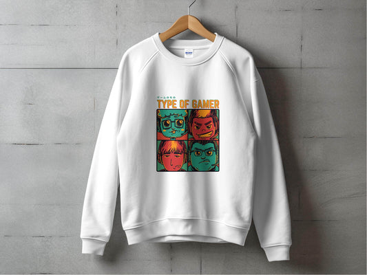 Type Of Gamer Video Gaming Four Styles Illustration Sweater - Design & Vybe
