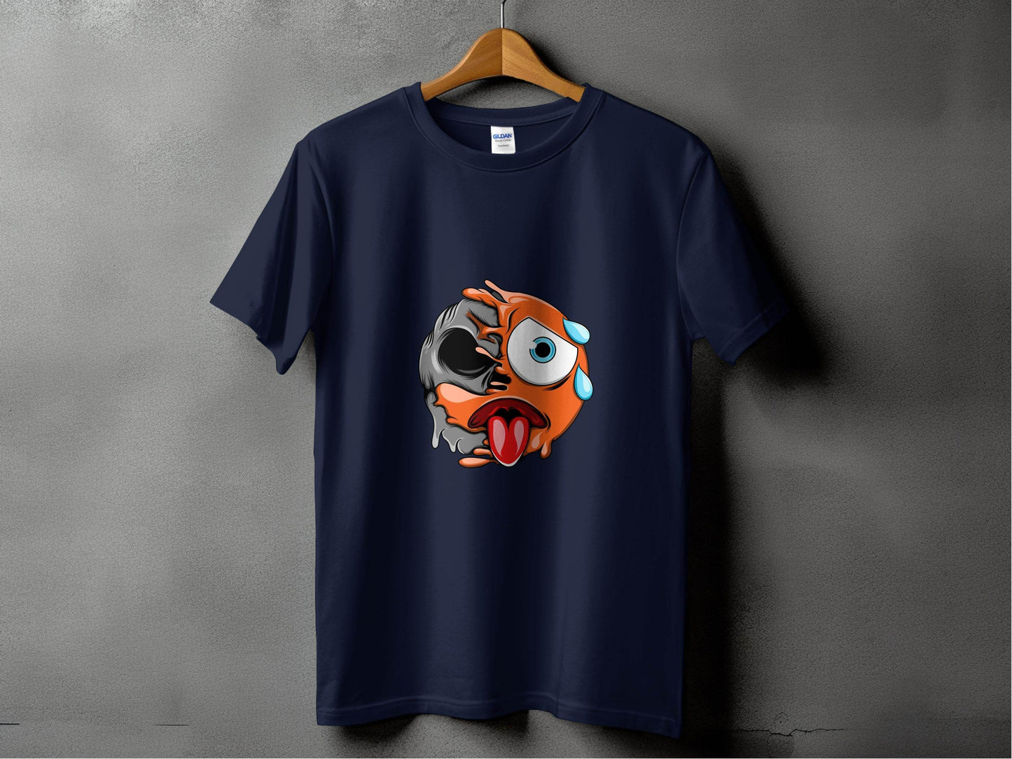 Emoji Face Meltdown With Skull Design Graphic T-Shirt - Design & Vybe