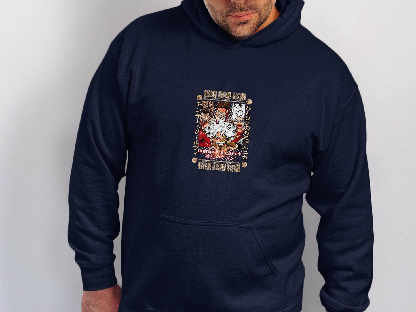 Three Poses Monkey D Luffy Character Anime Inspired Hoodie - Design & Vybe