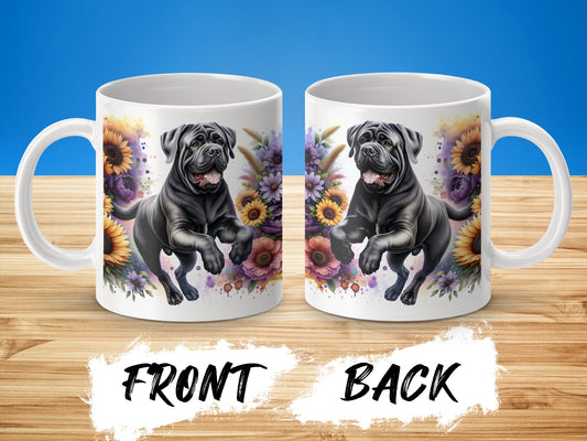 Beautiful Flowers with Black Dog Design Mug product