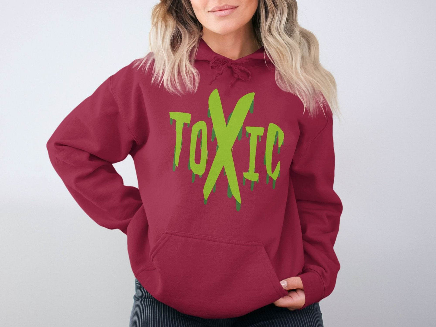 Unique Graphic Toxic Green Dripping Graffiti Text Design Hoodie - Design & Vybe