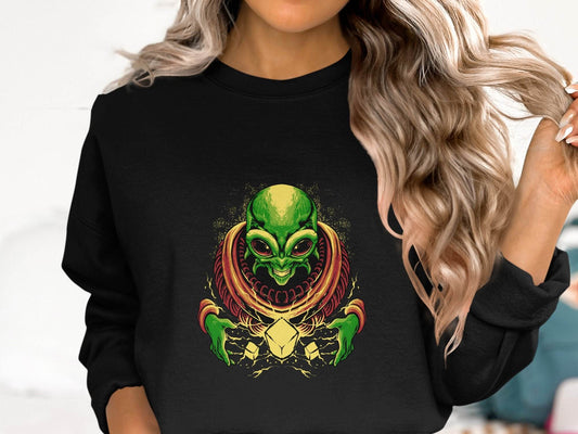 Galactic Alien Fantasy Art Long Sleeve Sweater - Design & Vybe