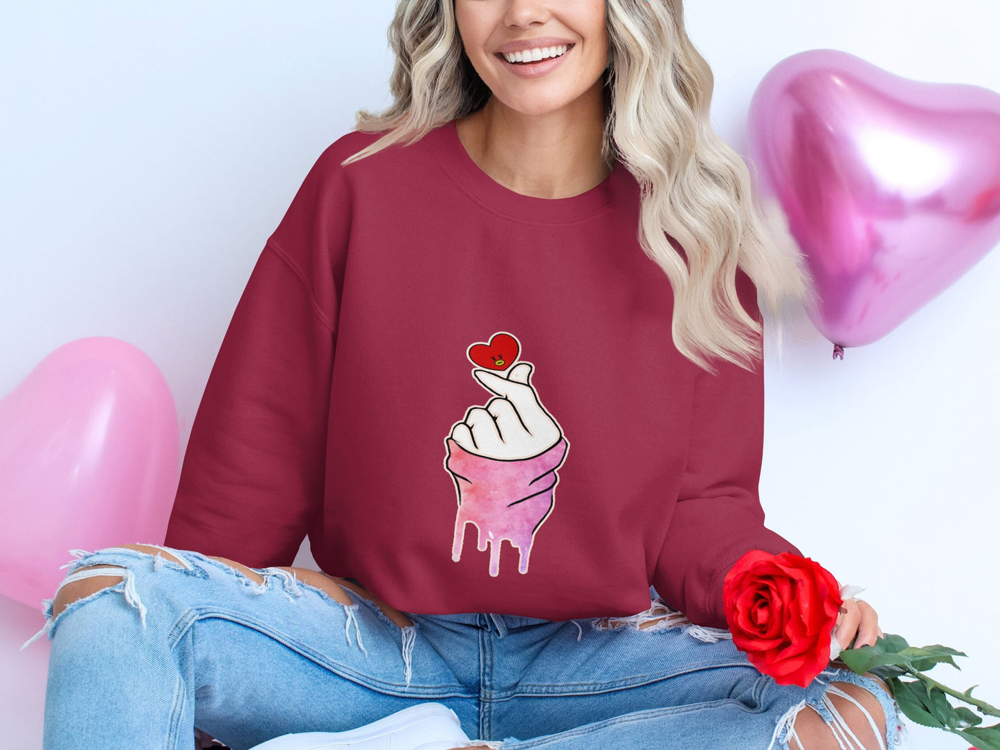 Heart Hand Graphic Design for Sweatshirt product