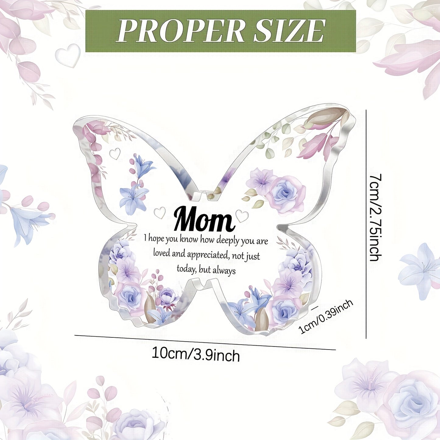 Heartfelt Butterfly Acrylic Keepsake for Mom