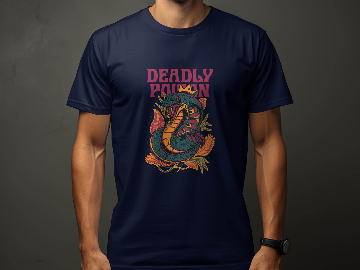 Deadly Poison Snake Art Graphic Novelty Design T-Shirt - Design & Vybe