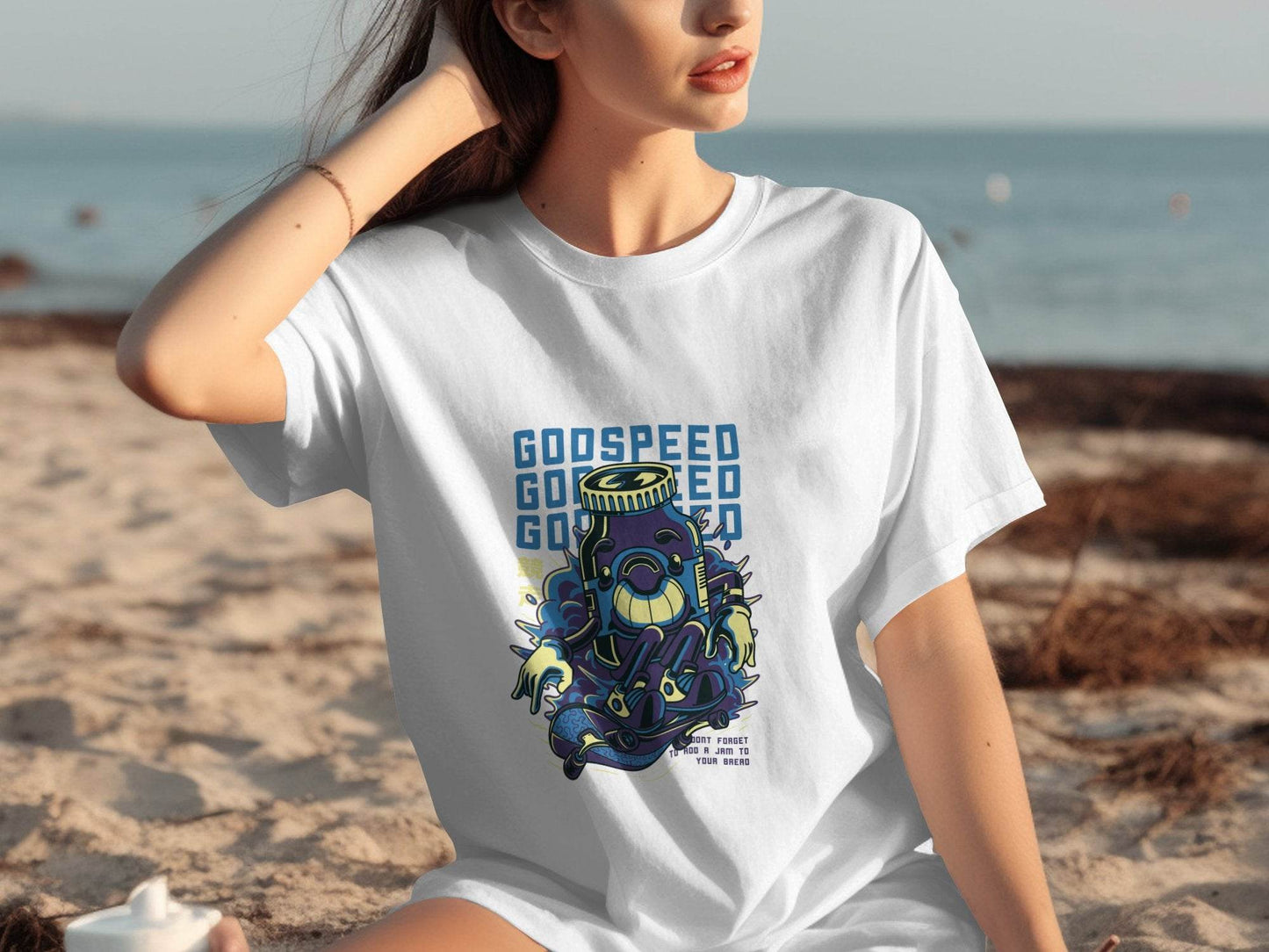 Godspeed Bottle With Skateboarding Graphic T-Shirt - Design & Vybe
