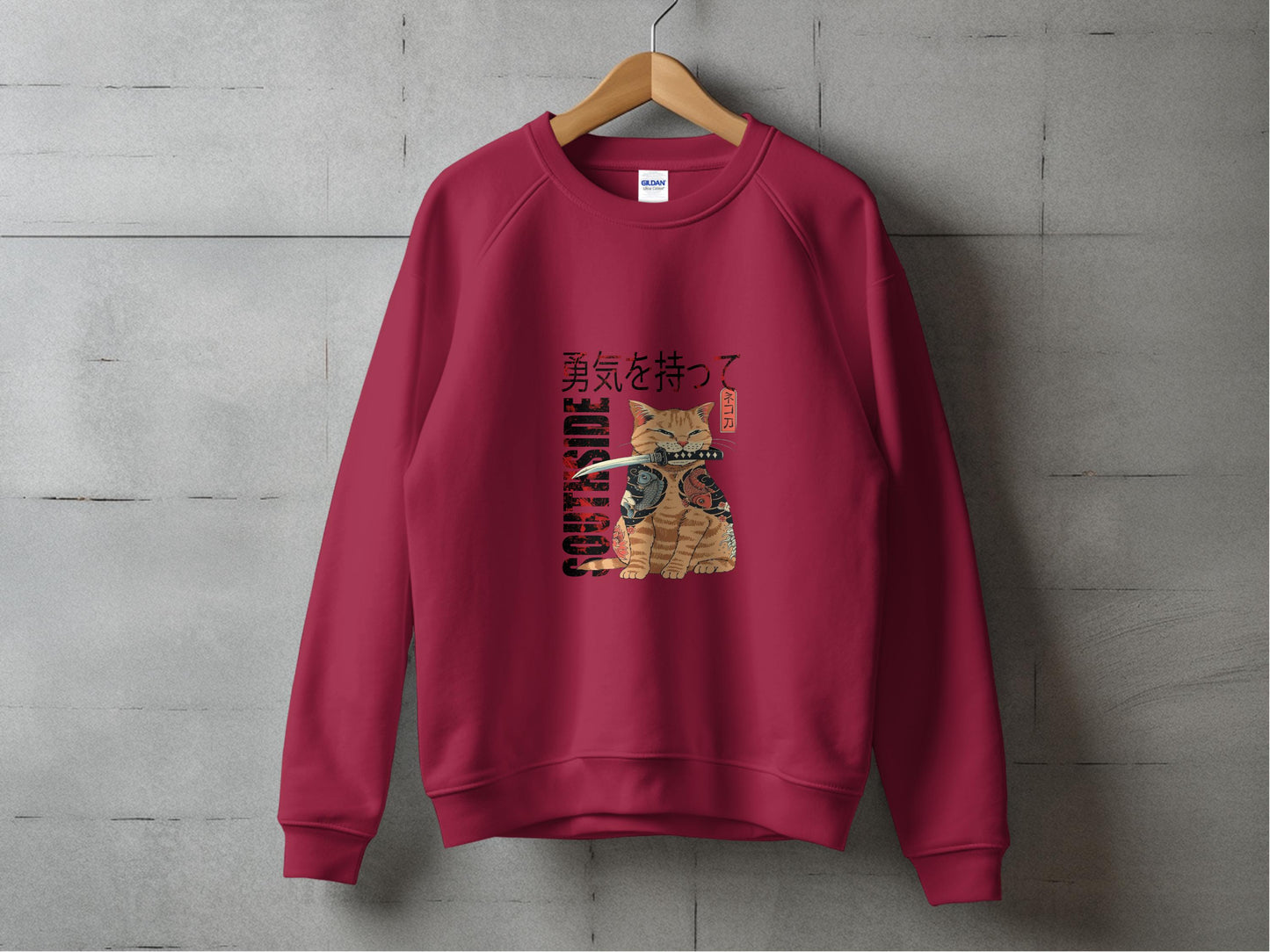 Courageous Japanese Inspired Cat Art Sweatshirt product