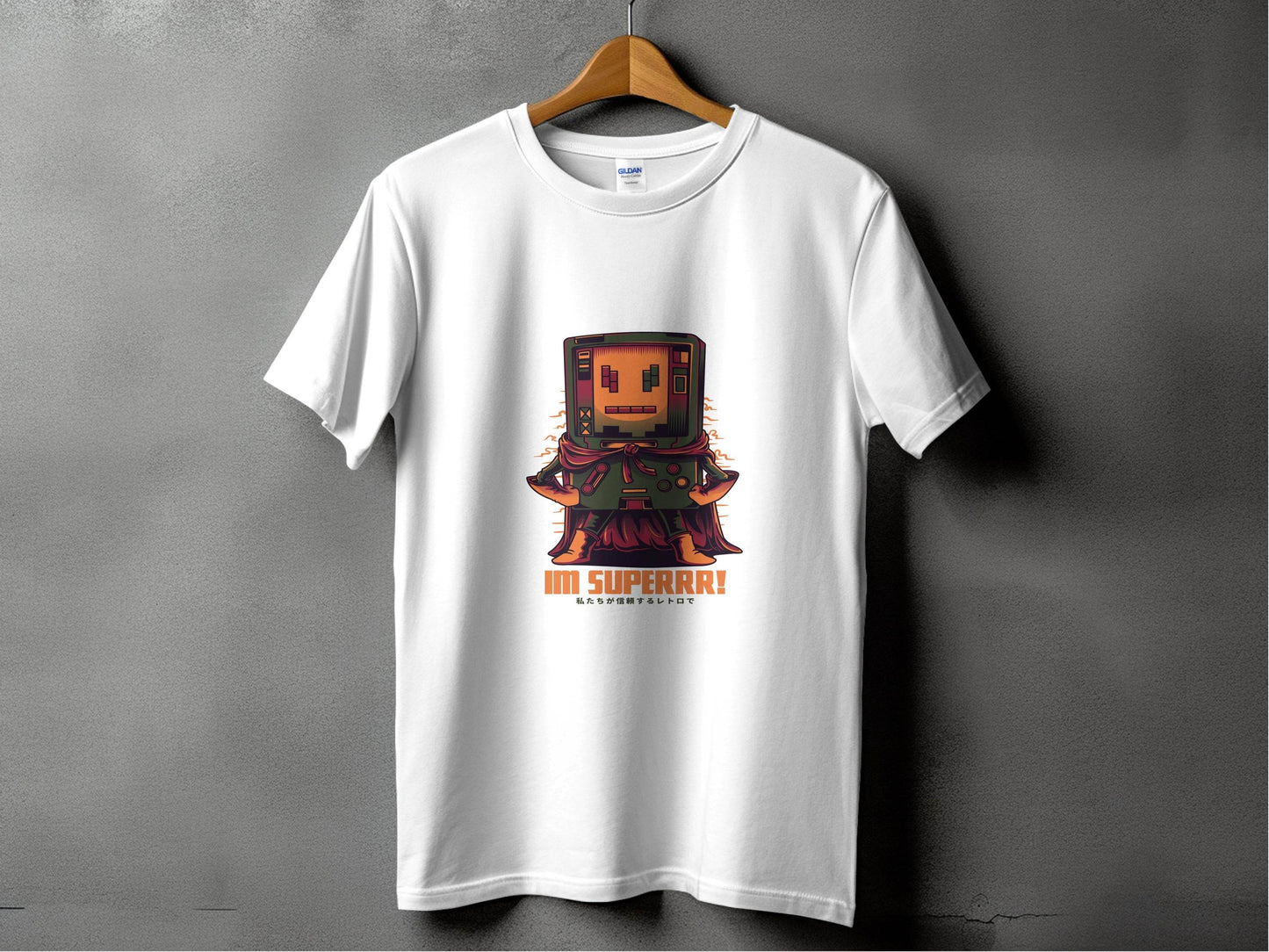 Retro Game Robot I'm Superrr Design Awesome T-Shirt - Design & Vybe