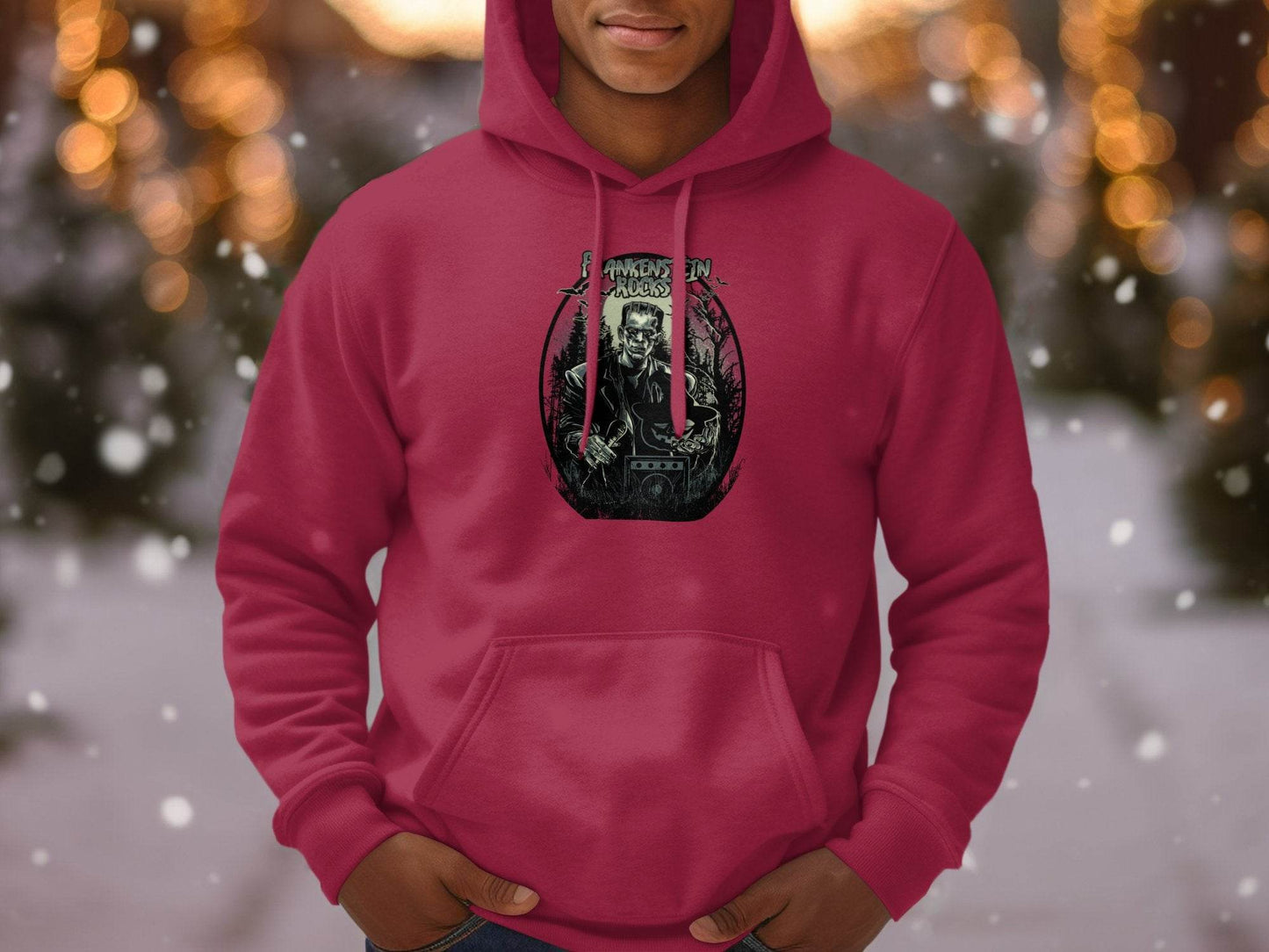 Vintage Frankenstein Rocks Graphic Design Hoodie - Design & Vybe