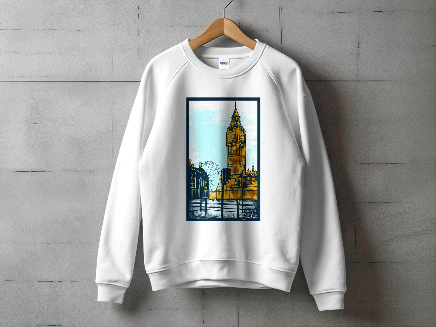 Iconic Big Ben and London Eye Graphic Sweater - Design & Vybe
