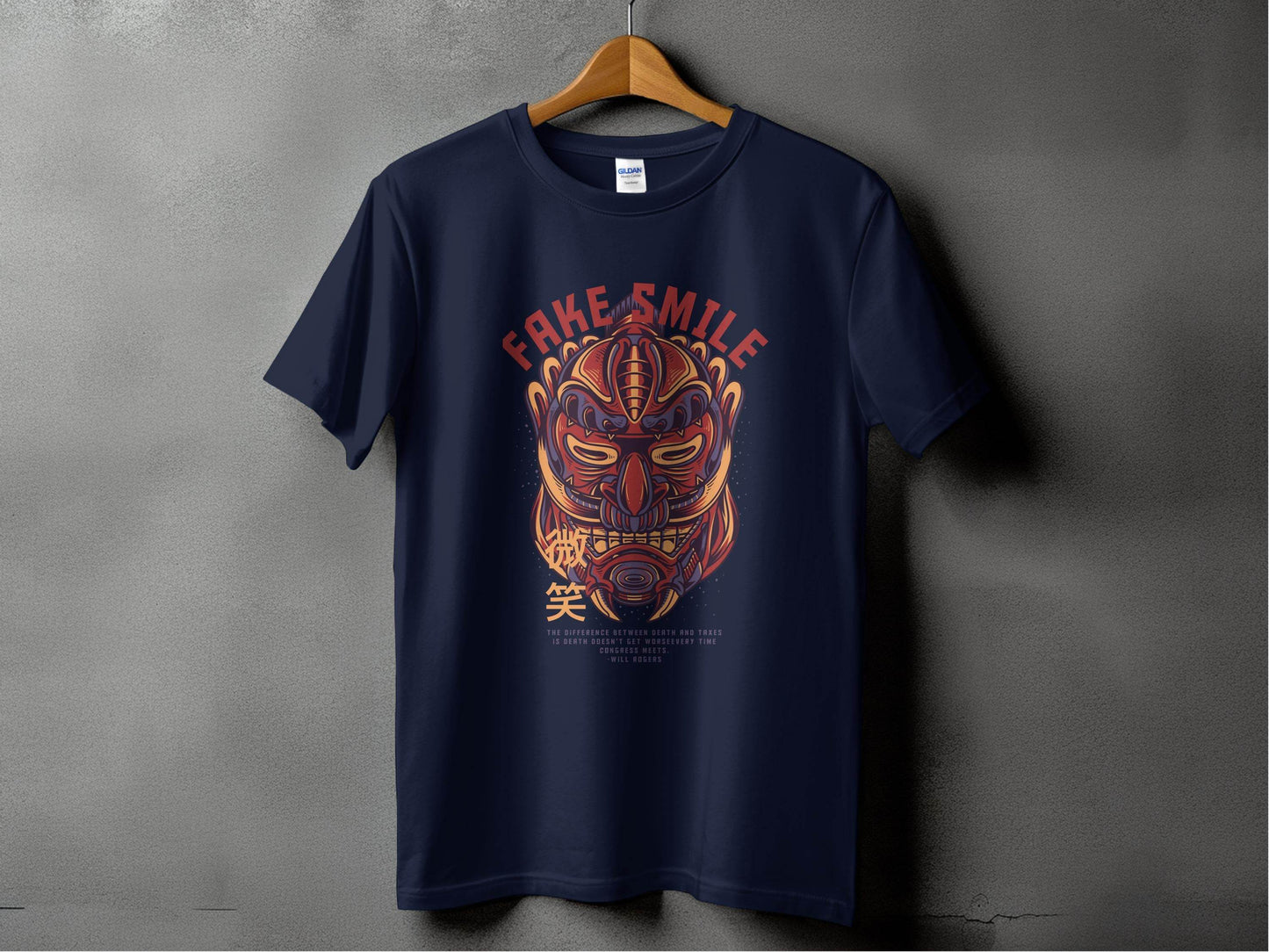 Fake Smile Japanese Mask Design Graphic T-Shirt - Design & Vybe