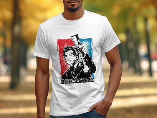 Iconic Bob Hawke Illustration Graphic Print T-Shirt - Design & Vybe