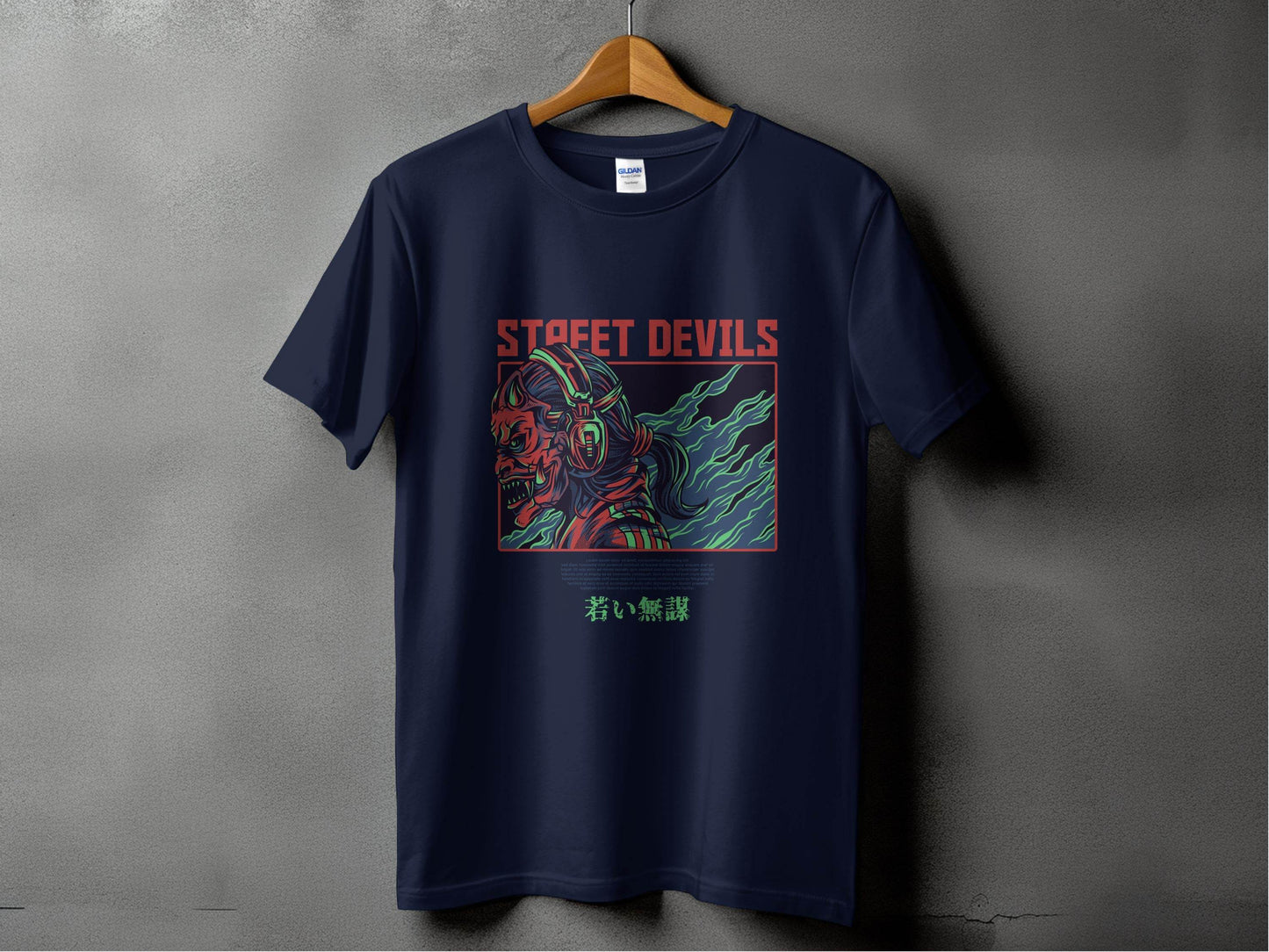 Street Devils Design Graphic Headphone Devil Art T-Shirt - Design & Vybe