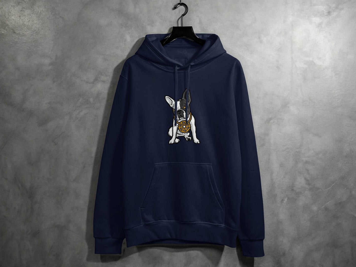 Cool French Bulldog with Bling Design Hoodie - Design & Vybe