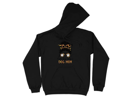 Kinda Busy Being A Dog Mom with Paw Print Glasses Hoodie - Design & Vybe