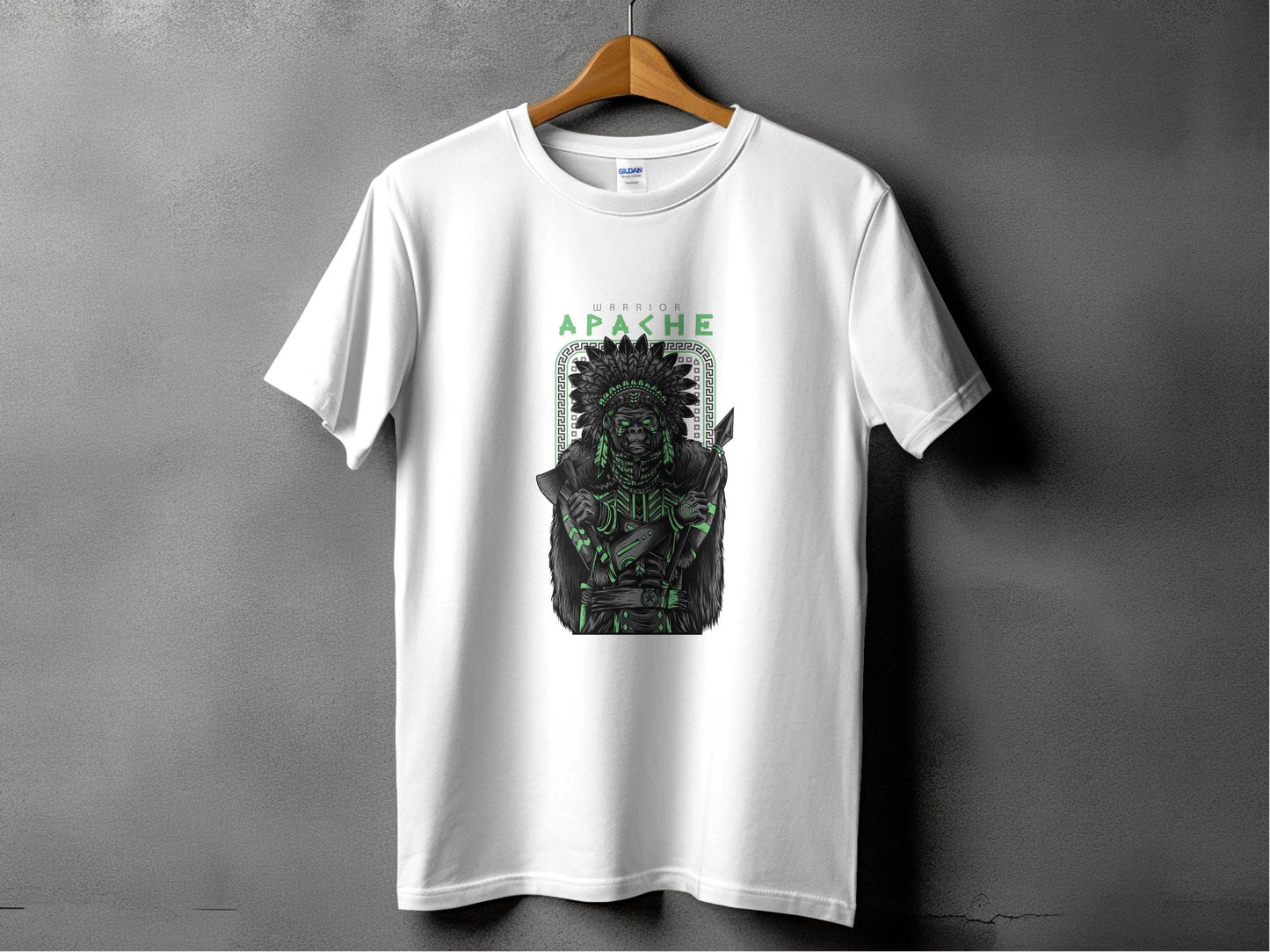Warrior Apache Gorilla Illustration Artwork Graphic T-Shirt - Design & Vybe