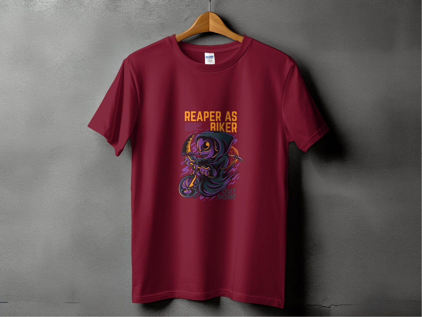 Reaper As Biker Death Riding Motorcycle Graphic T-Shirt - Design & Vybe