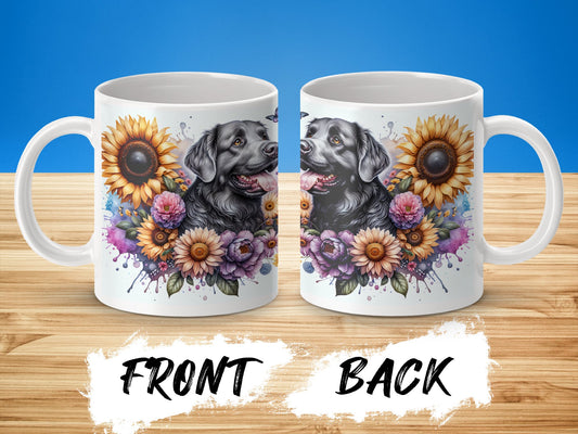 Floral Dog Design Unique Coffee Mug product