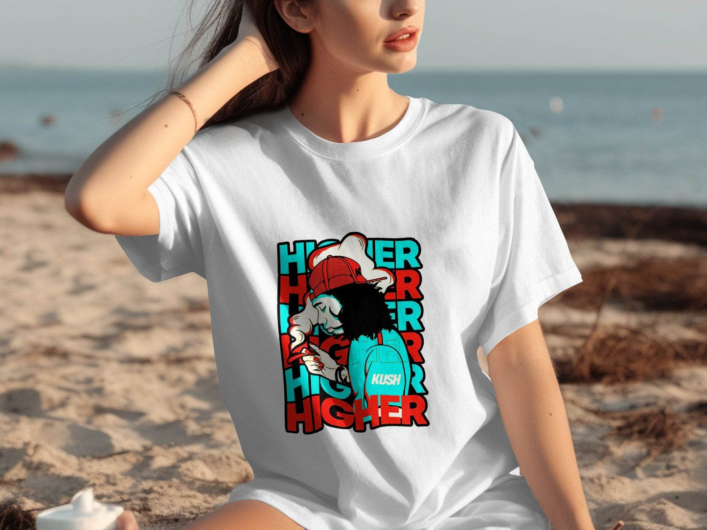 Higher Kush Guy Graphic Novelty Illustration Design T-Shirt - Design & Vybe