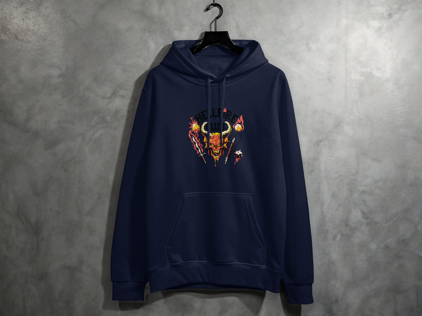 Graphic Print Dark Blue Hoodie Apparel Product