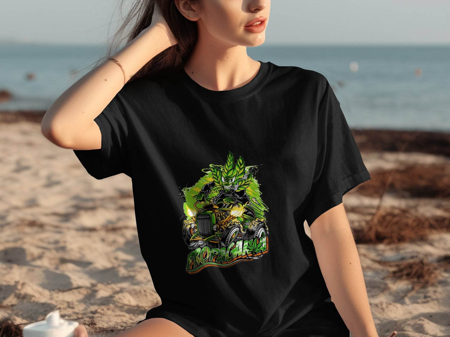Propaganja Leaf Hot Rod Rider Graphic Print Design T-Shirt - Design & Vybe