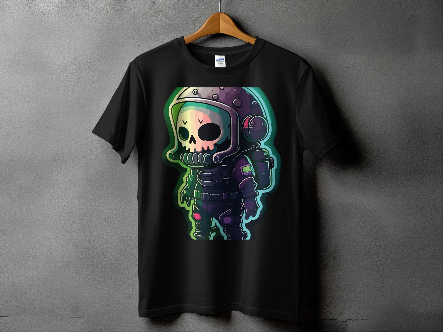Skull Astronaut Graphic Black Short Sleeve T-shirt product
